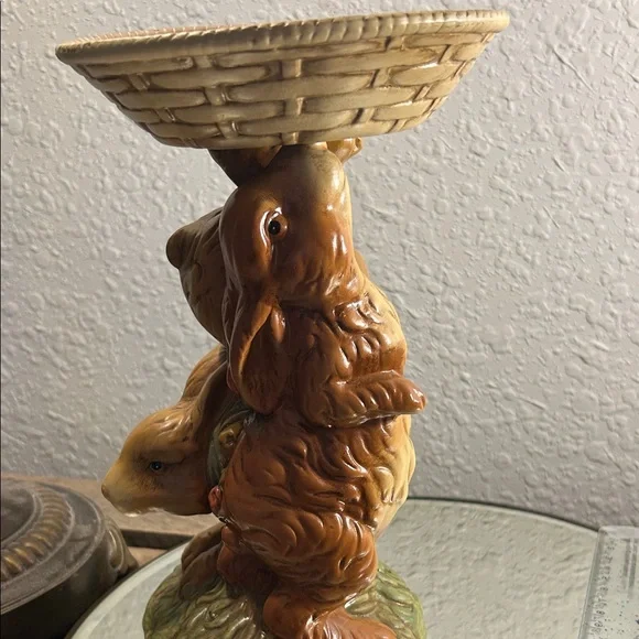 Ceramic Bunny Candle or treat Holder Bloom Core Nature Core - Picture 10 of 16